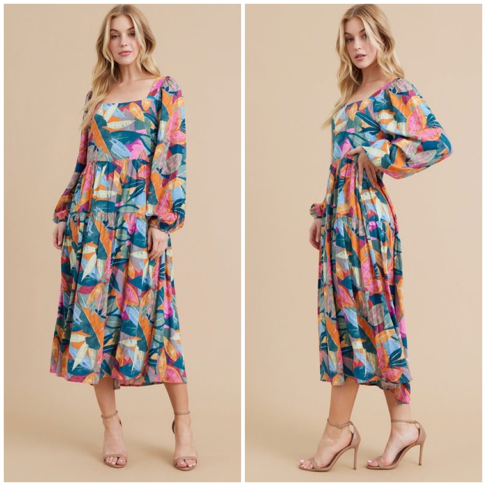 JODIFL Feminine Long Sleeves Midi Dress - Picture 4 of 5